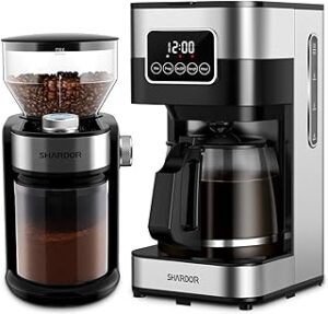 SHARDOR Electric Burr Coffee Grinder 2.0 Bundle Drip Coffee Maker 10 Cups